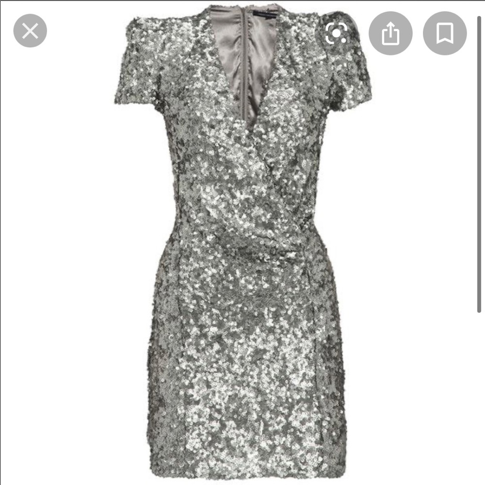 EUC French Connection silver sequin dress
